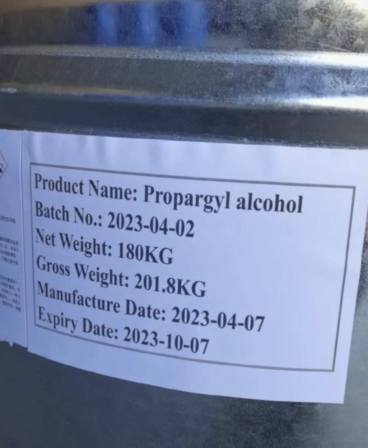 propargyl alcohol packing تعبئة كحول البروبارجيل