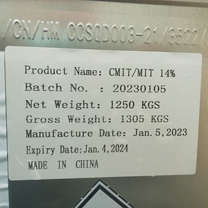 مصنع سينوبيو Cmit/Mit CAS 26172-55-4 مبيد الفطريات Isothiazolinone Biocide Cmit/Mit 14% 1.5%